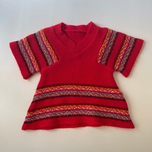 French vintage stripe red knit top dress 6 months